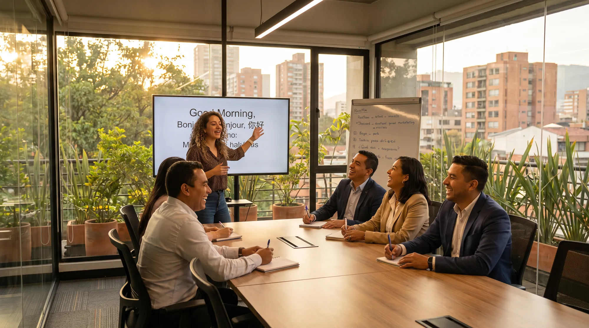 Clase de idiomas en grupo pequeño en Bogotá
